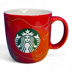 Starbucks 2020 Bright Red With Gold Accent Coffee Tea Cup Mug 18 Oz - Picture 1 of 6