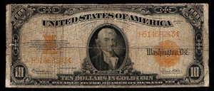 1922 $10 Gold Certificate Large Serial Number Low Grade H51469243 (AJE) - Picture 1 of 2