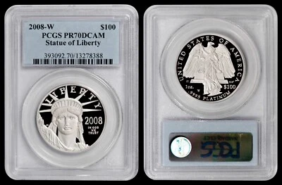2008-W $100 Platinum Statue of Liberty PCGS PR70DCAM - Image 1 of 3