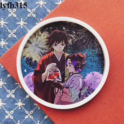 Anime Demon Slayer Tomioka Giyuu Kochou Shinobu Quicksand Cup Mat Coaster Gift • 40.85$