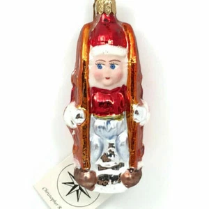 Christopher Radko Ornamento Día de Nieve Santa Árbol de Navidad Vidrio de Mercurio 93-098-0 - Imagen 1 de 5