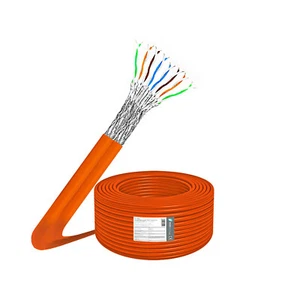 CAT.7 Verlegekabel Netzwerkkabel Installationskabel orange 50m Duplex AWG23 LAN - Afbeelding 1 van 5