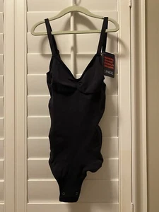 Sensil Women's Size XS/S Black One Piece Thong Bodysuit Body Shaper Free Shippin - Picture 1 of 5