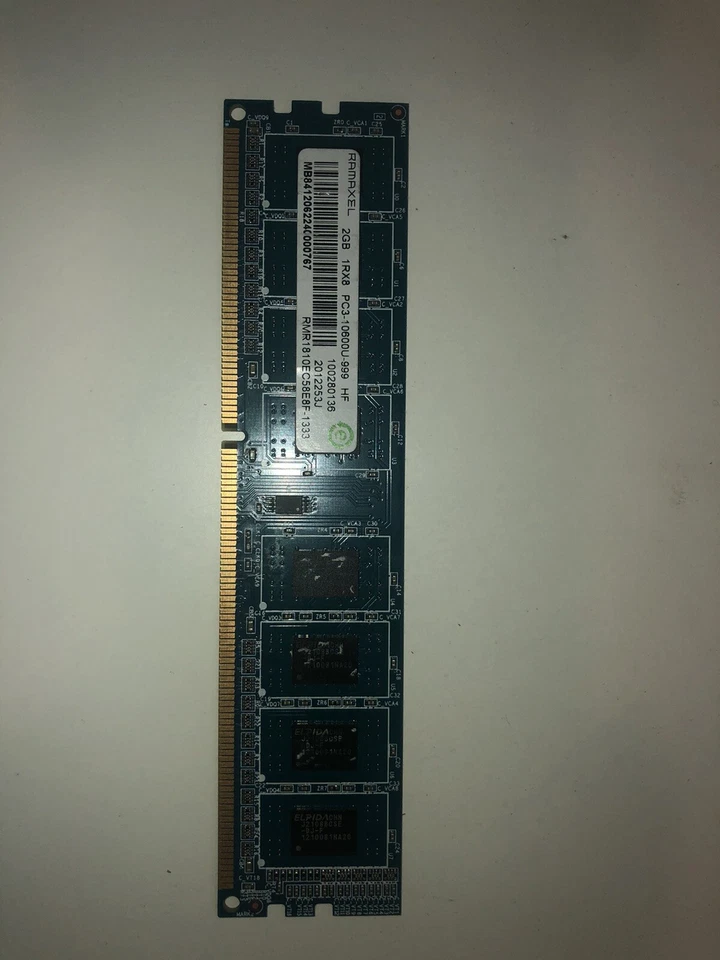 RAMAXEL 2GB DDR3 PC3-10600U 1333MHz 1Rx8 240-Pin - Image 1 of 3