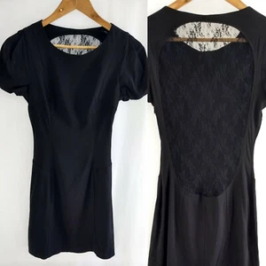 French Connection | Skater Dress | Sz 10 | Juliet Puff Sleeve | Lace Back | LBD - Picture 1 of 12