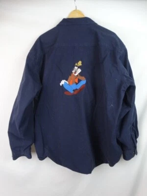 Arrow Men's Jacket Size XL Embroidered Goofy Blue Flannel Lined Long Sleeve - Image 1 of 4
