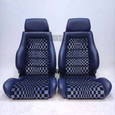 【1 PAR】AUTÉNTICO TABLERO DE AJEDREZ RETRO RECARO LSC AZUL【UBICACIÓN DE ESTADOS UNIDOS ➞�SIN ADUANAS】 Foto 1 de 4