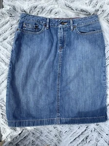 LL Bean Denim Jean Skirt Women’s Sz 6 REG Favorite Fit straight jean - Picture 1 of 6