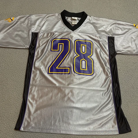 Minnesota Vikings NFL #28 Adrian Peterson Grey Jersey Adult Men's XL Cover