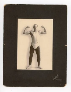 California Strongman Cabinet Photo Bushnell SF Muscleman Bodybuilder Gay 1900 - Picture 1 of 2
