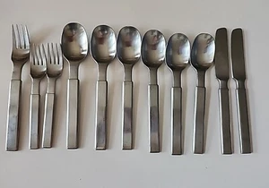 Stanley Roberts Oblique Modern Stainless Flatware Bob Van Allen Japan 11 PcS. - Picture 1 of 2
