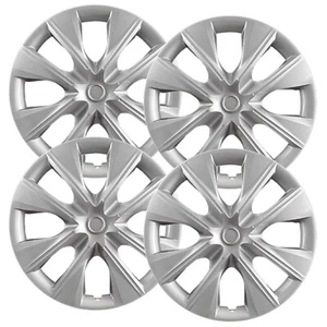 Set of (4) 15" Silver Hubcap Replacements fit Toyota Corolla 2014-2019, 8 Spoke - Picture 1 of 6