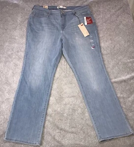 Pantalones de mezclilla para mujer Levis 580 20 W curvilíneos rectos medianos azules bolsillos elásticos nuevos con etiquetas - Imagen 1 de 11