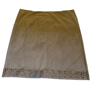 New Directions Faux Suede Brown Skirt Size 1X - Picture 1 of 7