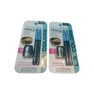 2 L.A. Colors Eyeliner Black & Brow Pencil Black Sharpener Eye Brow Makeups - Picture 1 of 6