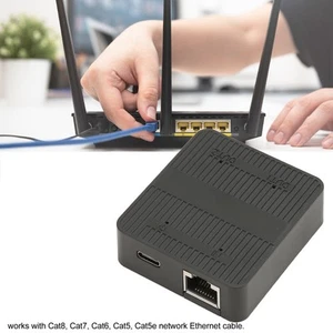 Ethernet Splitter RJ45 1 In 2 Out 1000Mbps USB C Power Safe Stable Signal LAN FY - Afbeelding 1 van 24