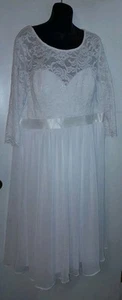 Ever Pretty White Lace Dress Plus Size 9 XL US 26 Wedding Formal Event 47.5 Long - Picture 1 of 12