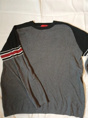 MOSSIMO XXL MENS 100% WOOL PULLOVER SWEATER. GRAY/ BLACK/RED. - Image 1 of 4