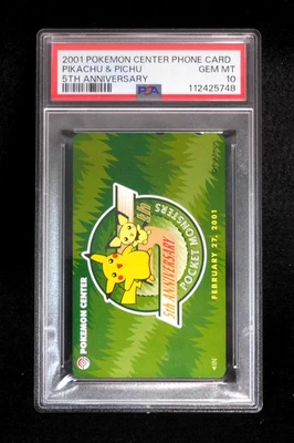 PSA 10 Pokemon Phone Card Pikachu & Pichu Japanese Center 5th Anniversary 2001 - Image 1 of 3