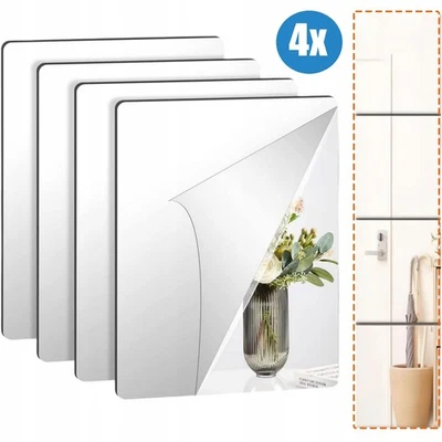 4pcs Wandspiegel Spiegel Groß Ganzkörperspiegel Türspiegel Klebespiegel Spiegel - Bild 1 von 4