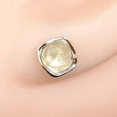 Aretes de plata 925 de oro amarillo de 14 quilates con diamantes talla rosa de 0,29 quilates genuinos Foto 1 de 4