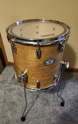 Tambor de 14 pulgadas Pearl Vison Floor Tom Birch 14 x 14 en acabado manchado Foto 1 de 4