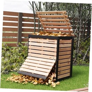 95 Gallon Solid Wood Composter, Outdoor Compost Bin with Pull-Out Door, Large - Picture 1 of 8