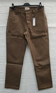 Neu Taylor Stitch The Chore Aged Chipped Canvas Button Fly Hose braun Größe 31X32 - Bild 1 von 6