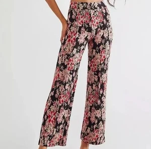 Free People Rita Flare Pull On Hose Mehrfarbig Blumen Stretch Hose Gr. S - Bild 1 von 13