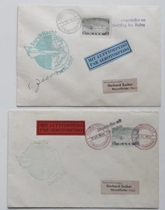 2 rare copertine in resina Gerhard Zucker Rocketmail Rocket Hasselfelde 1933, 1 firmata. - Foto 1 di 4