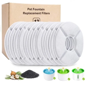 Paquete de 12 filtros de fuente para gatos, filtros de repuesto para fuente de agua 84 oz/2,5 L - Imagen 1 de 7