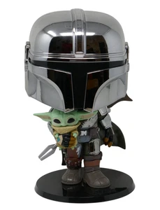 Funko Pop! Star Wars The Mandalorian (Chrome) & The Child Jumbo Talla Bobblehead - Imagen 1 de 11