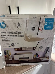 HP 5D1B6A#B1H Smart Tank 5000 Inktank Printer White used no ink - Picture 1 of 4