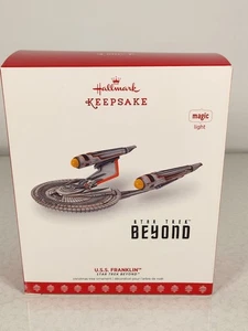 2017 Hallmark STAR TREK USS FRANKLIN ornamento magico NX-326 Star Trek oltre - Foto 1 di 14