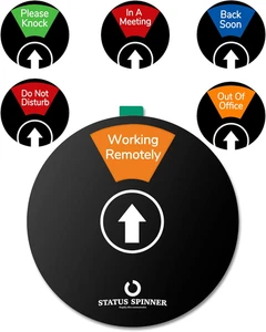 Letrero de puerta 6 opciones - No molestar, fuera de la oficina, en una reunión, por favor toque, retroceda  - Imagen 1 de 8