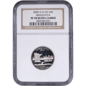 2005-S Clad Minnesota State Quarter - Proof ~ NGC PF 70 ULTRA CAMEO - Picture 1 of 2