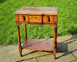 Antique 1920's Jacobean Style Oak Hall / Writing Table - Picture 1 of 15