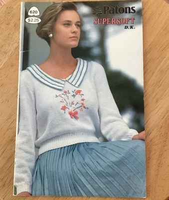 PATONS Book 620 Super Soft D. K. Sweaters Knitting Book - 5 Patterns - Image 1 of 4