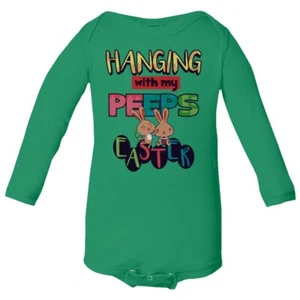 Funny Easter Hanging With My Peeps Baby Long Sleeve Bodysuit - Picture 1 of 9