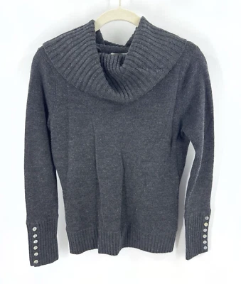 Tweeds Merino Wool Sweater Womens Small Cowl Neck Button Sleeve Luxury Old Money - Image 1 of 4