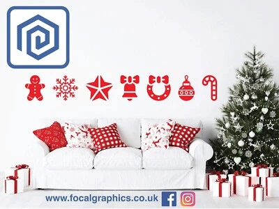 Christmas Sticker Pack Selection Set Special Wall Art Vinyl Wall Decal - image 1 of 4