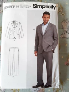 Simplicity Sewing Pattern R10929 9241 Men's Suit Size 44-52 Uncut FF - Picture 1 of 2