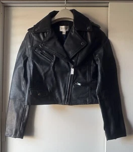 Ladies Leather Precis Petite Leather Biker Jacket - Picture 1 of 4