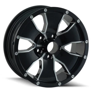 ION ALLOY 14 Trailer 14X6 5X114.3 Offset 0 Black W/Machined Face (Quantity of 4) - Picture 1 of 2