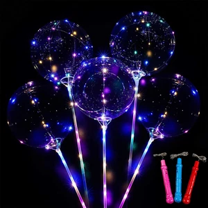 10 PCS LED Light Up Balloons Clear Helium Balloon Party Birthday Decoration Lit - Picture 1 of 3