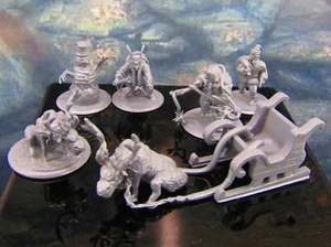 Murder Santa & Chaindeer Christmas Set Mini Miniature Model Character Figure - Picture 1 of 4