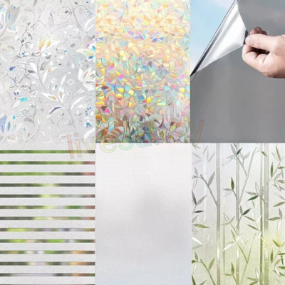 5M Bubble Free Frosted Window Film Privacy Self Adhesive Etched Glass Vinyl-Film - Image 1 of 4
