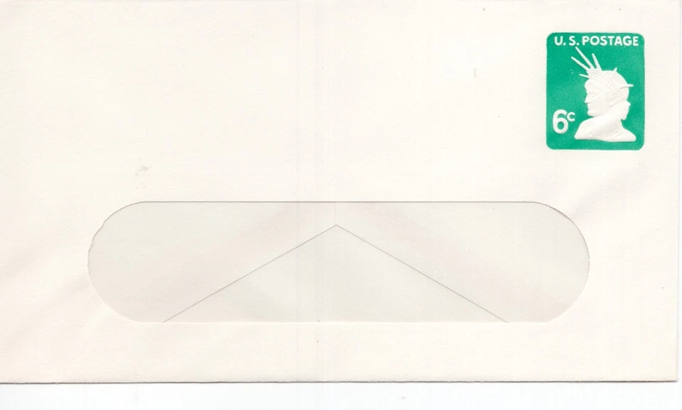 US Postal Stationery U551 1968 #6 Mint Window Envelope  6 Cent Statue of Liberty - Image 1 of 1