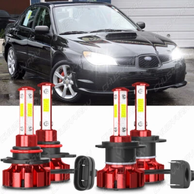 For Subaru Impreza 2006 2007 4PC LED Headlight Bulbs High & Low Beam Combo 6000K - Image 1 of 4