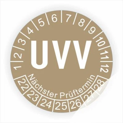 PRINTENGEL Prüfplaketten Geprüft nach UVV 20 Stück Braun Ø: 30mm